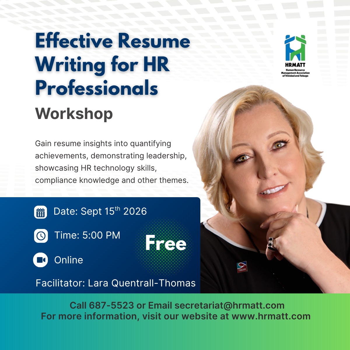 Effective Resume Writing for HR Professionals workshop flyer