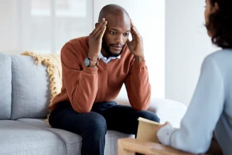 Man undergoing mental health therapy